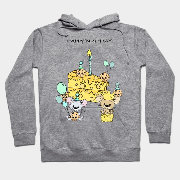 Mouse and cookies birthday design Hoodie by Carries Design 